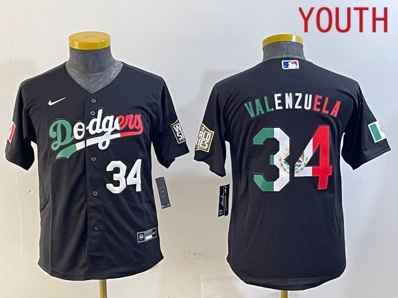 Youth Los Angeles Dodgers #34 Valenzuela Black Game 2024 Nike MLB Jersey style 10294